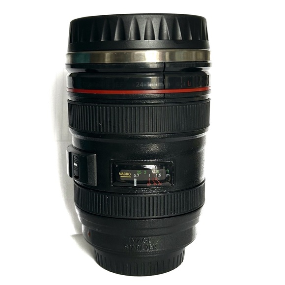 Camera Lens Shaped Travel Mug Photographer Coffee Tea Canon Ultrasonic Black Cup - Picture 7 of 14